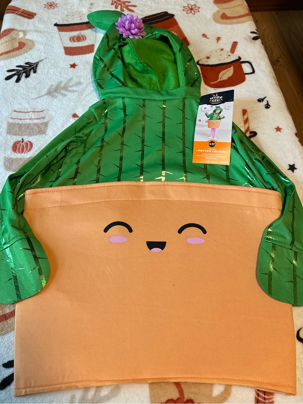 Kids Potted Cactus Costume - Green and Tan 4-5T